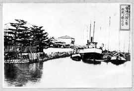 明治初年安治川波止場・税関と傳信局